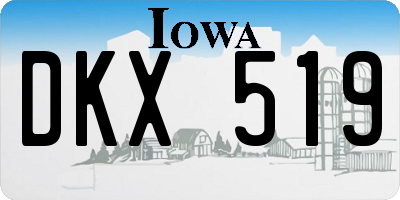 IA license plate DKX519