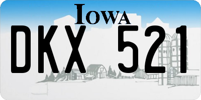 IA license plate DKX521