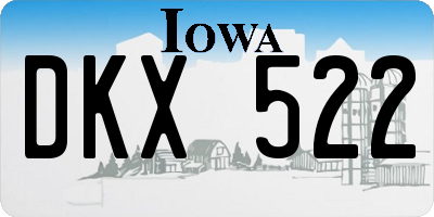 IA license plate DKX522