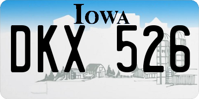 IA license plate DKX526
