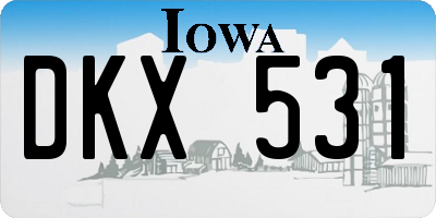 IA license plate DKX531