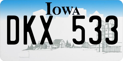 IA license plate DKX533