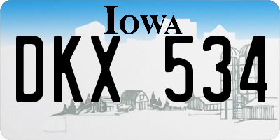 IA license plate DKX534