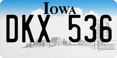 IA license plate DKX536