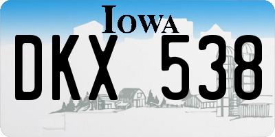 IA license plate DKX538