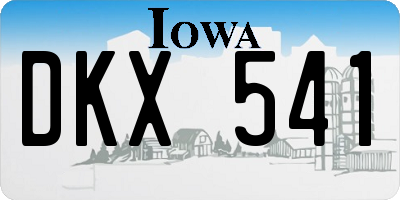 IA license plate DKX541