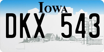 IA license plate DKX543