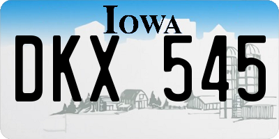 IA license plate DKX545