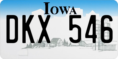 IA license plate DKX546