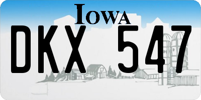 IA license plate DKX547