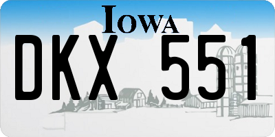IA license plate DKX551