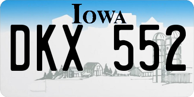 IA license plate DKX552