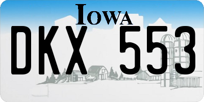 IA license plate DKX553