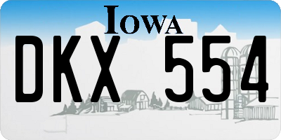 IA license plate DKX554