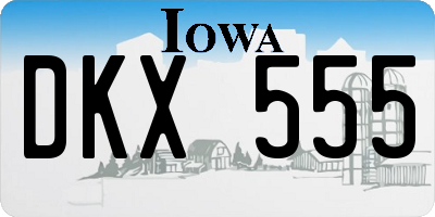 IA license plate DKX555