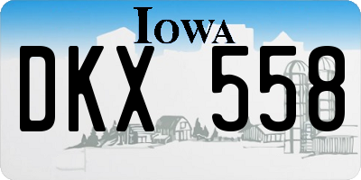 IA license plate DKX558