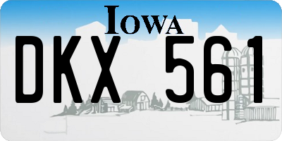 IA license plate DKX561