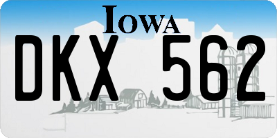 IA license plate DKX562