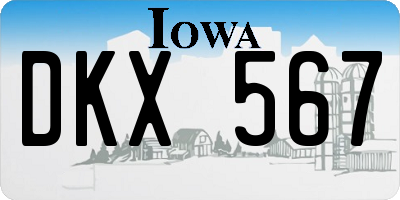 IA license plate DKX567