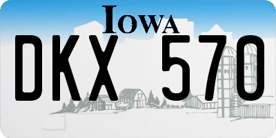 IA license plate DKX570