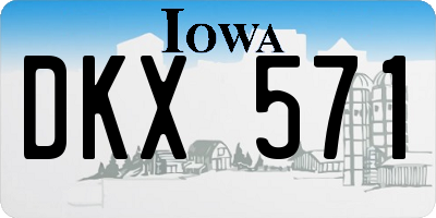 IA license plate DKX571