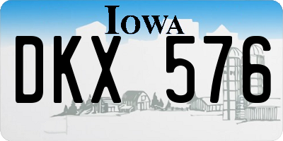 IA license plate DKX576