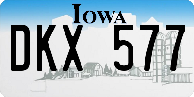 IA license plate DKX577