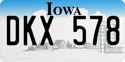 IA license plate DKX578