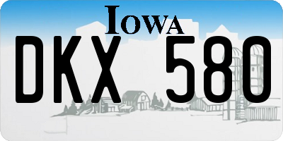 IA license plate DKX580