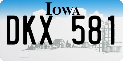 IA license plate DKX581