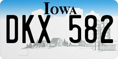IA license plate DKX582