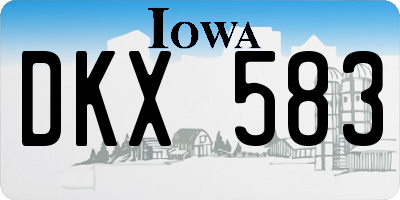 IA license plate DKX583
