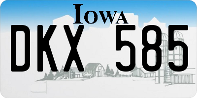 IA license plate DKX585