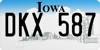 IA license plate DKX587