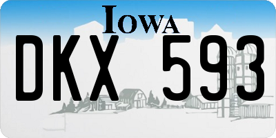 IA license plate DKX593