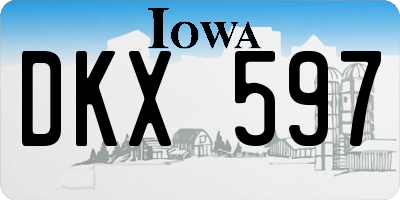 IA license plate DKX597