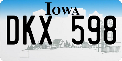 IA license plate DKX598