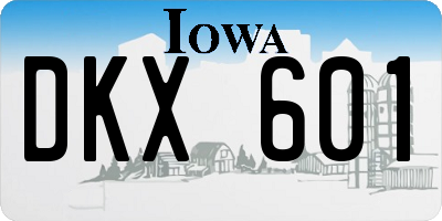 IA license plate DKX601