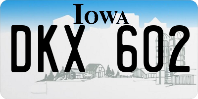 IA license plate DKX602