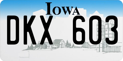 IA license plate DKX603