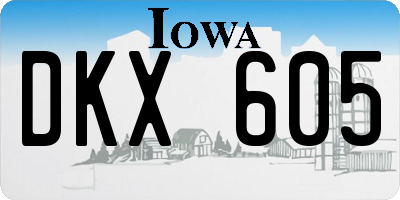 IA license plate DKX605
