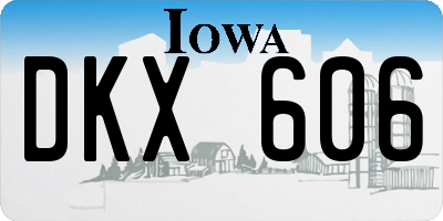 IA license plate DKX606