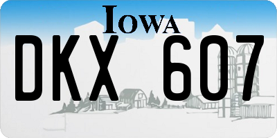 IA license plate DKX607