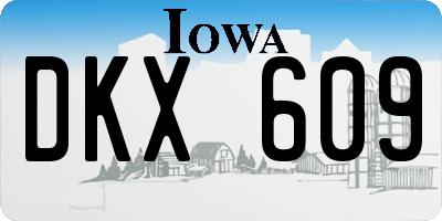 IA license plate DKX609