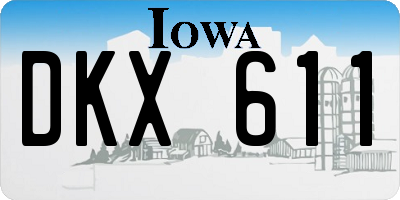IA license plate DKX611