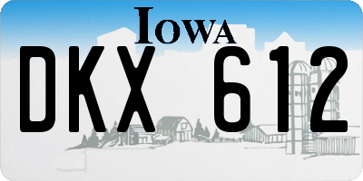 IA license plate DKX612