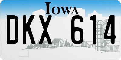 IA license plate DKX614