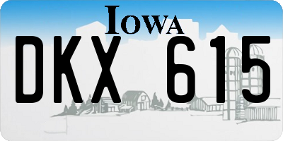 IA license plate DKX615