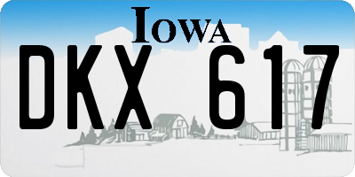 IA license plate DKX617