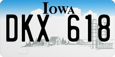 IA license plate DKX618